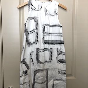 COS Geometric Grey White dress. Sz 34